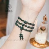  Chuỗi Vòng Lam Ngọc Dẹt Jade A Mix Ngũ Điếu, Lu Thống Và Bi Vàng 10K (Không Kén Mệnh) 
