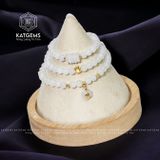  Chuỗi Vòng Bạch Ngọc Jade A 5.2ly Mix Túi Tiền Kim Bảo, Ngũ Điếu Và Kim Tiền Vàng 10K (Không Kén Mệnh) 