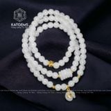  Chuỗi Vòng Bạch Ngọc Jade A 5.2ly Mix Túi Tiền Kim Bảo, Ngũ Điếu Và Kim Tiền Vàng 10K (Không Kén Mệnh) 