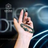  Vòng Lam Ngọc Cao Băng Mix Hoa Sen Và Bi Vàng 10k 6.8ly (Không Kén Mệnh) 