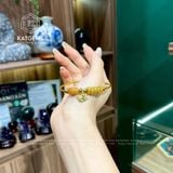  Vòng Dây Cáp Đá Thạch Anh Tóc Vàng Mix Ngũ Điếu, Lu Thống Và Hồ Ly Vàng Tây 10K (Thổ, Kim) 