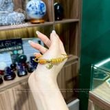  Vòng Dây Cáp Đá Thạch Anh Tóc Vàng Mix Ngũ Điếu, Lu Thống Và Hồ Ly Vàng Tây 10K (Thổ, Kim) 