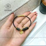  Vòng Dây Cáp Thạch Anh Tóc Xanh Mix Ngũ Điếu, Lu Thống Và Charm Rơi Hồ Ly Vàng Trang Sức (Mộc, Hỏa) 