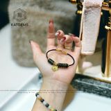  Vòng Dây Cáp Thạch Anh Tóc Xanh Mix Ngũ Điếu, Lu Thống Và Charm Rơi Hồ Ly Vàng Trang Sức (Mộc, Hỏa) 