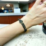  Vòng Đơn Thạch Anh Tóc Xanh 7-8ly Mix Hồ Ly, Ngũ Điếu Và Bi Vàng 10K (Mộc, Hỏa) 