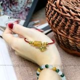  Vòng Dây Cáp Thạch Anh Tóc Vàng Lu Thống Mix Hồ Ly Và Bi Kim Tiền Vàng Trang Sức (Kim, Thổ) 