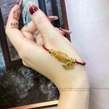  Vòng Dây Cáp Thạch Anh Tóc Vàng Lu Thống Mix Hồ Ly Và Bi Kim Tiền Vàng Trang Sức (Kim, Thổ) 