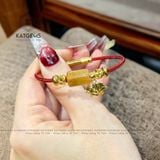  Vòng Dây Cáp Thạch Anh Tóc Vàng Lu Thống Mix Hồ Ly Và Bi Kim Tiền Vàng Trang Sức (Kim, Thổ) 