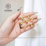  Nhẫn Hồ Ly Kim Tiền Vàng 10K Đá Các Màu Phù Hợp Các Mệnh 