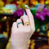  Nhẫn Hồ Ly Kim Tiền Vàng 10K Đá Các Màu Phù Hợp Các Mệnh 