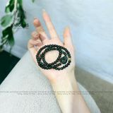  Vòng Chuỗi Ngọc Lục Lam 5.5ly Mix Bà Hồ Ly Chúa Và Bi Kim Tiền Vàng 10K (Không Kén Mệnh) 