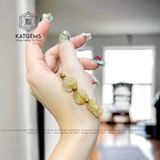  Vòng Dây Cáp Thạch Anh Tóc Vàng Mix Hồ Ly, Ngũ Điếu Và Túi Tiền Kim Bảo (Kim, Thổ) 