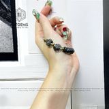  Vòng Dây Cáp Thạch Anh Tóc Đen Ngũ Điếu Mix Hồ Ly Và Túi Tiền Kim Bảo (Thủy, Mộc) 