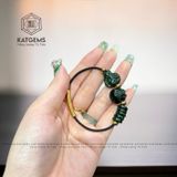  Vòng Tay Dây Cáp Ngũ Điếu Mix Túi Tiền Kim Bảo, Hồ Ly Ngọc Cẩm Thạch Sơn Thủy (Type B) (Không Kén Mệnh) 