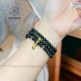  Vòng Chuỗi Ngọc Lục Lam 5.5ly Mix Bà Hồ Ly Và Bi Kim Tiền Vàng 10K (Không Kén Mệnh) 