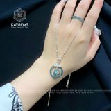  Mặt Dây Chuyền Đồng Điếu Lam Ngọc Nhất Chi Bảo Đường Kính 20li Dày 6mm (Không Kén Mệnh) 