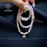  Chuỗi Vòng Thạch Anh Hồng 6ly Túi Tiền Kim Bảo Mix Ngũ Điếu Và Charm Vàng Trang Sức (Hỏa, Thổ) 1-125005 