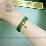  Vòng Chuỗi Ngọc Bích 3.9ly Mix Hồ Ly Và Bi Vàng Trang Sức (Không Kén Mệnh) 128005 