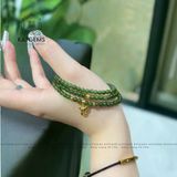 Vòng Chuỗi Ngọc Bích 3.9ly Mix Hồ Ly Và Bi Vàng Trang Sức (Không Kén Mệnh) 128005 