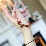  Vòng Dây Cáp Phúc Bảo Như Ý Thạch Anh Tóc Đỏ Ngũ Điếu Mix Hồ Ly Và Túi Tiền Kim Bảo Và Khánh Cát Tường Vàng 10K (Thổ, Hỏa) 