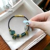  Vòng Dây Cáp Phúc Bảo Như Ý Thạch Anh Tóc Xanh Hồ Ly Mix Ngũ Điếu, Khánh Bình An Và Túi Tiền Kim Bảo (Hỏa Mộc) 
