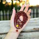  Chuỗi Vòng Cuốn 5 Thạch Anh Tóc Đỏ Vip 6ly Hoa Mẫu Đơn Mix Lu Thống, Ngũ Điếu Ngũ Và Charm Vàng Sen 24K (Hỏa, Thổ) 1-122005 