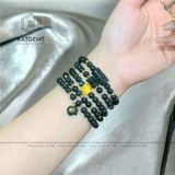  Vòng Chuỗi Ngọc Lục Lam 5.5ly Mix Lu Thống, Hoa Sen, Ngũ Điếu, Túi Tiền Và Bi Vàng 10K (Không Kén Mệnh) 