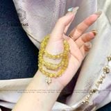  Chuỗi Vòng Thạch Anh Tóc Vàng Đẹp 6ly Mix Ngũ Điếu, Cỏ Bốn Lá Và Kim Tiền Vàng 10K (Thổ, Kim) 