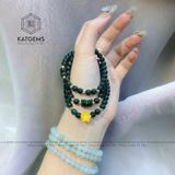  Vòng Chuỗi Ngọc Lục Lam 5.5ly Mix Hoa Sen, Ngũ Điếu Và Bi Vàng Trang Sức (Không Kén Mệnh) 2-126002 