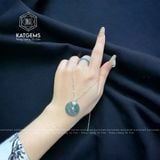  Mặt Dây Chuyền Đồng Điếu Đôi Lam Ngọc Móc Hồ ly Chiêu Tài Lộc Móc Bạc Đường Kính 21li Dày 2.9mm(Không Kén Mệnh) 