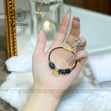  Vòng Dây Cáp Thạch Anh Tóc Đen Ngũ Điếu Mix Lu Thống, Bà Hồ Ly Vàng 10K (Thủy, Mộc) 