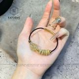  Vòng Dây Cáp Thạch Anh Tóc Vàng Mix Bà Chúa Hồ Ly, Ngũ Điếu Và Bi Kim Tiền Vàng 10K (Kim, Thổ) 