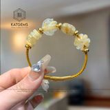  Vòng Dây Cáp Thạch Anh Tóc Vàng Mix Ngũ Điếu, Lu Thống, Cỏ Bốn Lá Và Bà Hồ Ly (Kim, Thổ) 