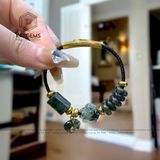  Vòng Dây Cáp Thạch Anh Tóc Xanh Mix Ngũ Điếu, Lu Thống, Charm Túi Tiền Và Bà Hồ Ly (Mộc, Hỏa) 