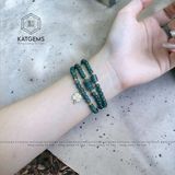  Chuỗi Vòng Lam Ngọc Chất Băng Jade A 4.8ly Mix Ngũ Điếu, Lu Thống Và Cỏ Bốn Lá Vàng Trang Sức (Không Kén Mệnh) 