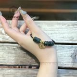  Vòng Dây Cáp Thạch Anh Tóc Xanh Mix Ngũ Điếu, Lu Thống Chạm Kim Tiền Ngắn Và Charm Rơi Hồ Ly Vàng 10K (Mộc, Hỏa) 