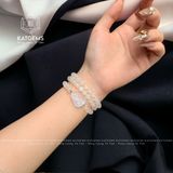  Chuỗi Vòng Đá Moon 6.5ly Mix Bà Hồ Ly Chúa Và Bi Vàng 10K (Thủy, Kim) 