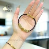  Vòng Dây Cáp Ngũ Điếu Mix Lu Thống Chạm Kim Tiền Đá Thạch Anh Tóc Vàng Và Bi Kim Tiền Vàng 10K Cho Nam (Kim, Thổ) 