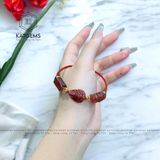  Vòng Dây Cáp Thạch Anh Tóc Đỏ Mix Ngũ Điếu, Lu Thống, Bà Chúa Hồ Ly Và Bi Kim Tiền Trang Sức Vàng(Thổ, Hỏa) 