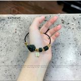  Vòng Dây Cáp Ngọc Cẩm Thạch Sơn Thuỷ (Type B) Ngũ Điếu Mix Hồ Ly Và Charm Cỏ Bốn Lá Vàng Trang Sức (Không Kén Mệnh) 