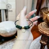  Vòng Dây Cáp Ngọc Cẩm Thạch Sơn Thủy (Type B) Mix Lu Thống, Cỏ Bốn Lá Và Ngũ Điếu  (Không Kén Mệnh) 