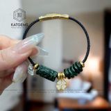  Vòng Dây Cáp Ngọc Cẩm Thạch Sơn Thủy (Type B) Mix Lu Thống, Cỏ Bốn Lá Và Ngũ Điếu  (Không Kén Mệnh) 
