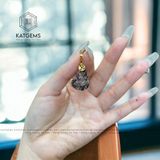  Mặt Dây Chuyền Bà Chúa Hồ Ly Đá Thạch Anh Tóc Đen Móc Vàng Kim Tiền 10K (Thủy, Mộc) 