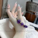  Vòng Dây Cáp Thạch Anh Tím Ngũ Điếu Mix Hồ Ly Và Cỏ Bốn Lá (Hoả, Thổ) 