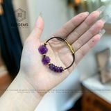  Vòng Dây Cáp Thạch Anh Tím Ngũ Điếu Mix Hồ Ly Và Cỏ Bốn Lá (Hoả, Thổ) 