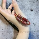  Vòng Dây Cáp Thạch Anh Tóc Đỏ Mix Lu Thống Chạm Kim Tiền Và Ngũ Điếu (Thổ, Hỏa) 150525-33 