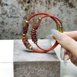  Vòng Dây Cáp Thạch Anh Tóc Đỏ Mix Lu Thống Chạm Kim Tiền Và Ngũ Điếu (Thổ, Hỏa) 150525-33 