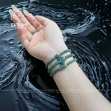  Chuỗi Vòng Lam Ngọc Jade A Chất Băng 4.8ly Mix Ngũ Điếu, Hồ Ly Và Lu Thống (Không Kén Mệnh) 1-126006 