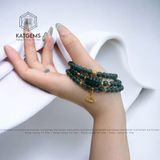  Vòng Chuỗi Ngọc Lục Lam 5.6ly Mix Ngũ Điếu, Charm Hoa Sen Và Bi Vàng Kim Tiền 10K (Không Kén Mệnh) HẾT 