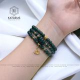  Vòng Chuỗi Ngọc Lục Lam 5.6ly Mix Ngũ Điếu, Charm Hoa Sen Và Bi Vàng Kim Tiền 10K (Không Kén Mệnh) HẾT 